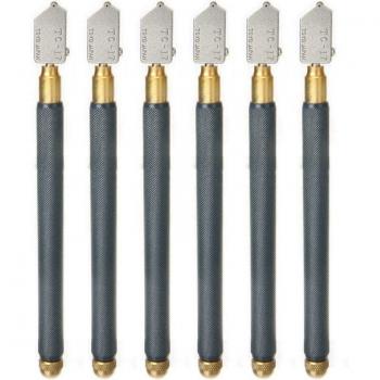 Cortadores de vidrio de 6 piezas con mango de metal y diamante TC-17