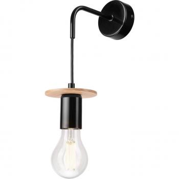 Envostar Yorik Wall Light, Black/Light Wood