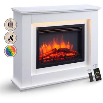 Cheminée Électrique Balduria Baldur – Sur Pied 2000 W – Blanc