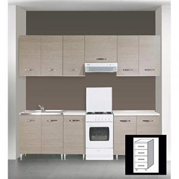 Kit Cuisine Basique 4 Tiroirs, Orme, 40×50×85 cm