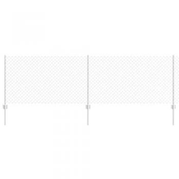 Reja de Malla de Cadena con 22 Postes 0,8x25 m