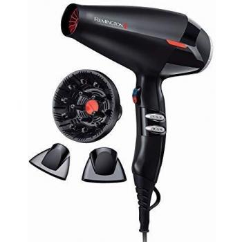 Secador Iónico Remington Salon Collection AC9007, 2200W, Difusor y Concentradores, Negro