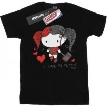 T-shirt femme I Love My Puddin' de la Ligue des Justiciers DC Comics