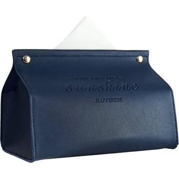 Nordic Luxe PU Leather Car Tissue Holder