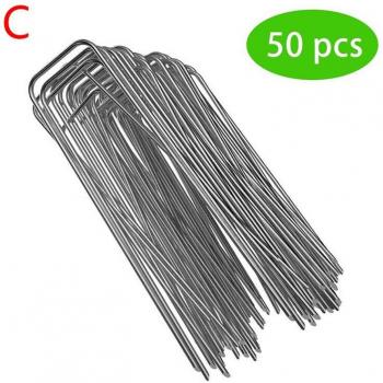 10 Pack Heavy Duty U Shape Galvanized Steel Garden Stakes
