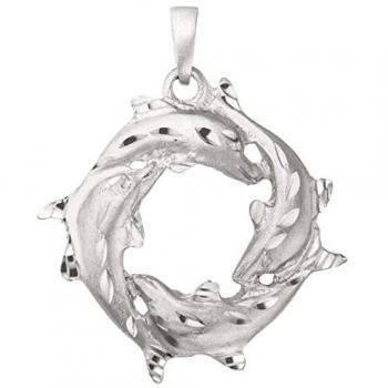 Mattierter Delfin Anhänger 925 Silber