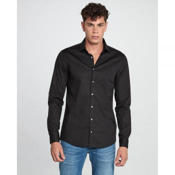 Calvin Klein Hemd Poplin K10K108229 Schwarz Slim Fit 43 Herren