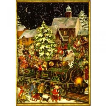 Postkarten-Adventskalender Zug
