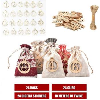 DIY Adventskalender Taschen mit Aufklebern