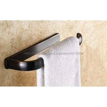 Anneau mural pour serviettes couleur noire, laiton vieilli