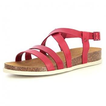 Sandalias Planas Kickers Rojo Mujer