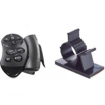 20Pcs Black Adjustable Plastic Cable Clamps & 1 Car Steering Wheel Remote Control Learning Device