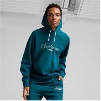 Puma Mens CLASSICS+ Relaxed Hoodie – Green – 2XL