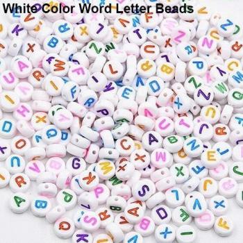 100 Pcs Alphabet Letter Beads for Bracelet Making