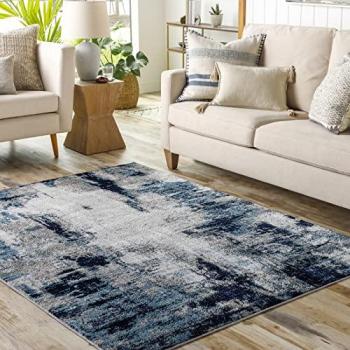 Livabliss Dark Teal Marble Area Rug