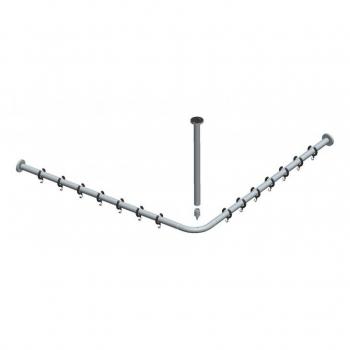 Tringle à rideau de douche Keuco Plan 90 x 90 cm en aluminium argent