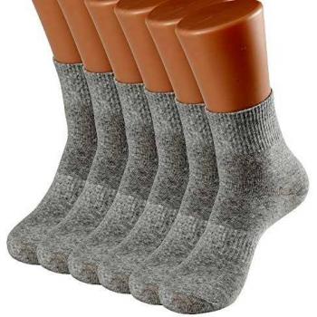 Combed Cotton Casual Crew Socks Set, Light Grey
