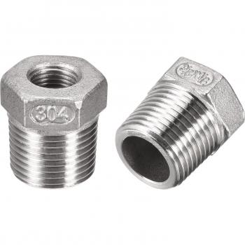 Adaptador Reductor 3/8 a 1/8 PT Acero Inoxidable, Hexagonal, Paquete de 2