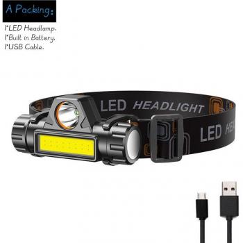 Mini Taschenlampe Laterne Modell Q5 mit LED Scheinwerfer und eingebauter 18650 Zelle, geeignet fürs Camping
