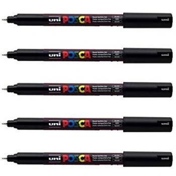Marqueurs Posca PC-1MR noir extra-fins - Lot de 5