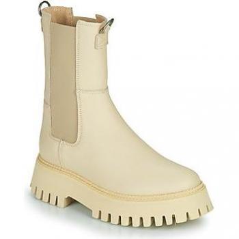 Bronx Groov-y Women's High Leather Chelsea Boots Camel Beige
