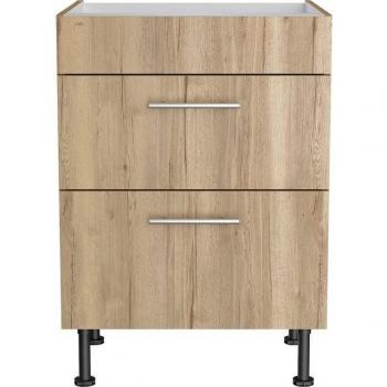 Herdumbauschrank Klara 60 cm – Spanplatte, braun Wildeiche, B 60 cm, H 87 cm, T 58,4 cm