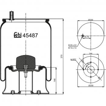 Fuelle, suspensión neumática FEBI BILSTEIN 45487