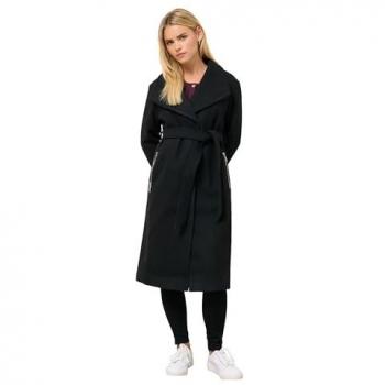 Manteau Noir à Poche Zippée M & Co
