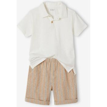 Polo & Short VertbauDet Rayé Blanc – Ensemble Garçon