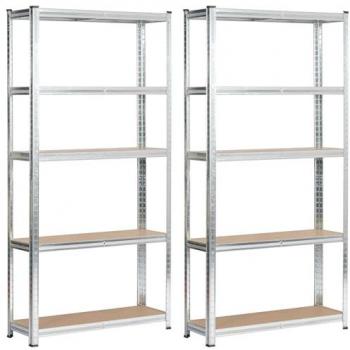 Scaffale Garage Akord 10 Ripiani Argento Galvanizzato