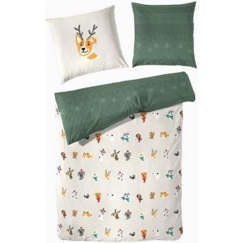 Vario Feinbiber Bettwäsche X‑Mas Edition Tiermotiven 155 × 220 cm