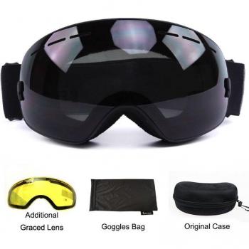 Benice Double Layer Ski Goggles UV400 Anti-Fog Spherical for Men and Women