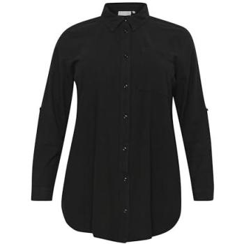 Langarmshirt Damen KAFFE Curve Nana – Schwarzes Langarmshirt, 54