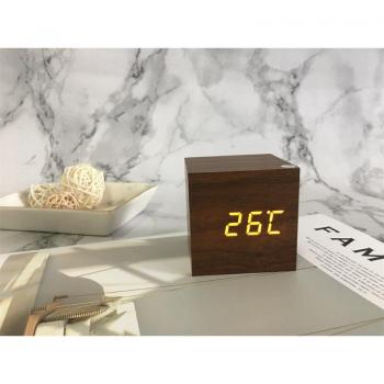 Digitale Houten Tafelklok met USB