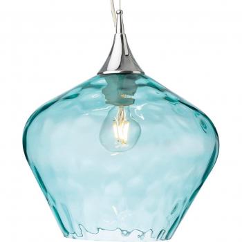 Netlighting Titan Dome Pendant Light Chrome with Aqua Glass
