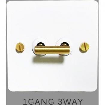 Black Brass Wall Switch 1 Gang 3 Way