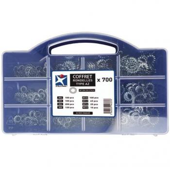 Coffret Rondelles Éventail en Acier Zingué - 700 Pièces - Blanc