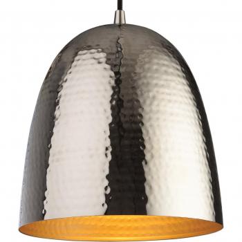 Firstlight Assam Hammered Style 20cm Pendant Light Nickel and Matte Brass Inner
