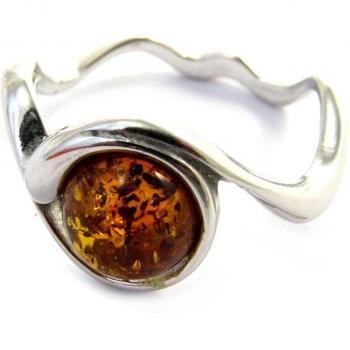 Ambra Cognac Zilveren Ring 'Inspiration' - 11 mm