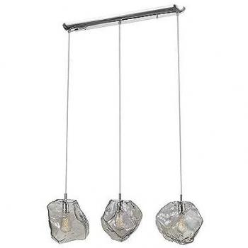 SCHULLER Petra - Lampada a sospensione a barra diritta, cromo, fumo, 3x E27