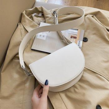 Bolso de hombro de piel sintética para mujer, diseño vintage, correa ancha