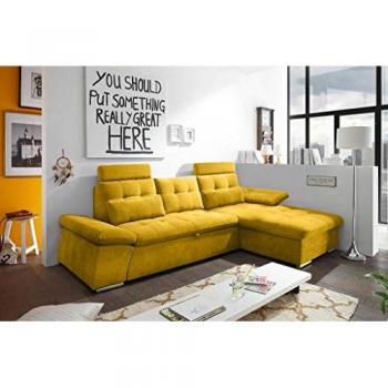 ED Exciting Design Nalo Ecksofa 268x170 cm in Gelb (Senf)