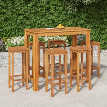 VidaXL 7 Piece Garden Bar Set Acacia Wood