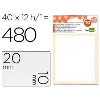 Étiquettes adhésives 10x20 mm - 35 par feuille + 2 gratuites