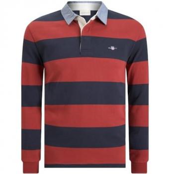 Polo Gant Outlet 2024 Hombre Rayas Rojas XL