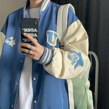 Y2K Varsity Style Letter Print Short Jacket for Women - Casual Baseball Coat with Buttons, Winter Sweatshirt