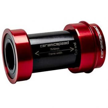 Eje de pedalier CeramicSpeed BBright Shimano negro y rojo recubierto
