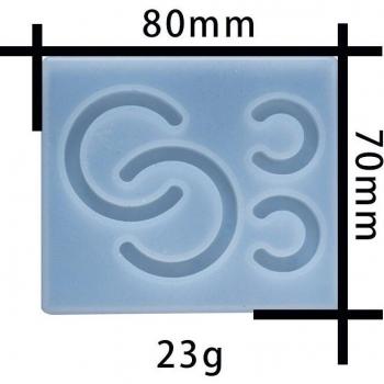 Molde de Silicona para Pendientes Semicírculo en Resina