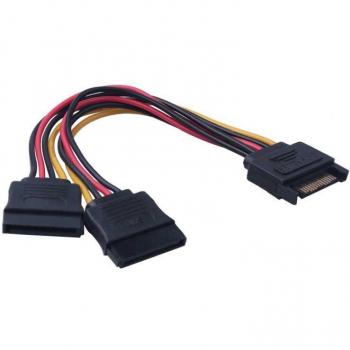 Adaptador SATA 15P a 2H + Divisor de Fuente para HDD