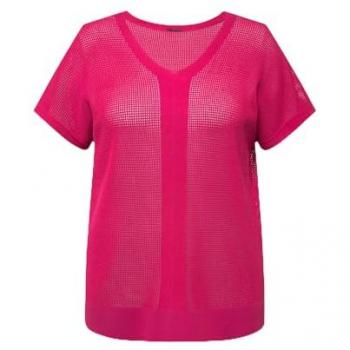 Ulla Popken Damen Pullover Oversized Struktur Rosa 46/48